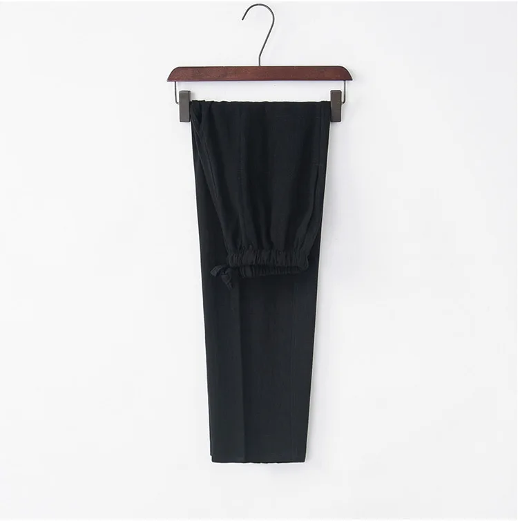 Chinese Costume Men's Chinese-style Linen Pants Men's Summer Thin Section Viscose Large Size Casual Pants Retro Loose-Fit Trouse