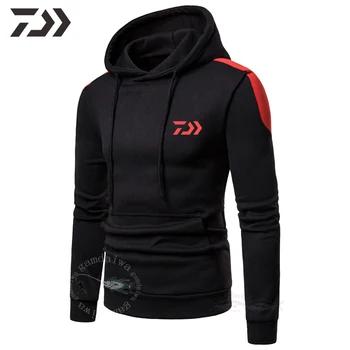 

Daiwa Fishing Hoodie Sweatshirt Men Autumn Patchwork Pocket Fishing Clothing Sportswear Hooded Fishing Jacket Fishing Shirt