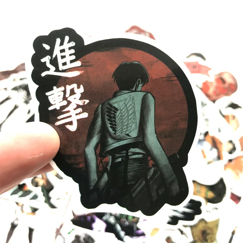 42 шт./лот японский аниме атака на Титанов Mikasa Levi Eren стикер s Для водонепроницаемого автомобиля телефон багаж Ноутбук наклейка с велосипедом на стену стикер