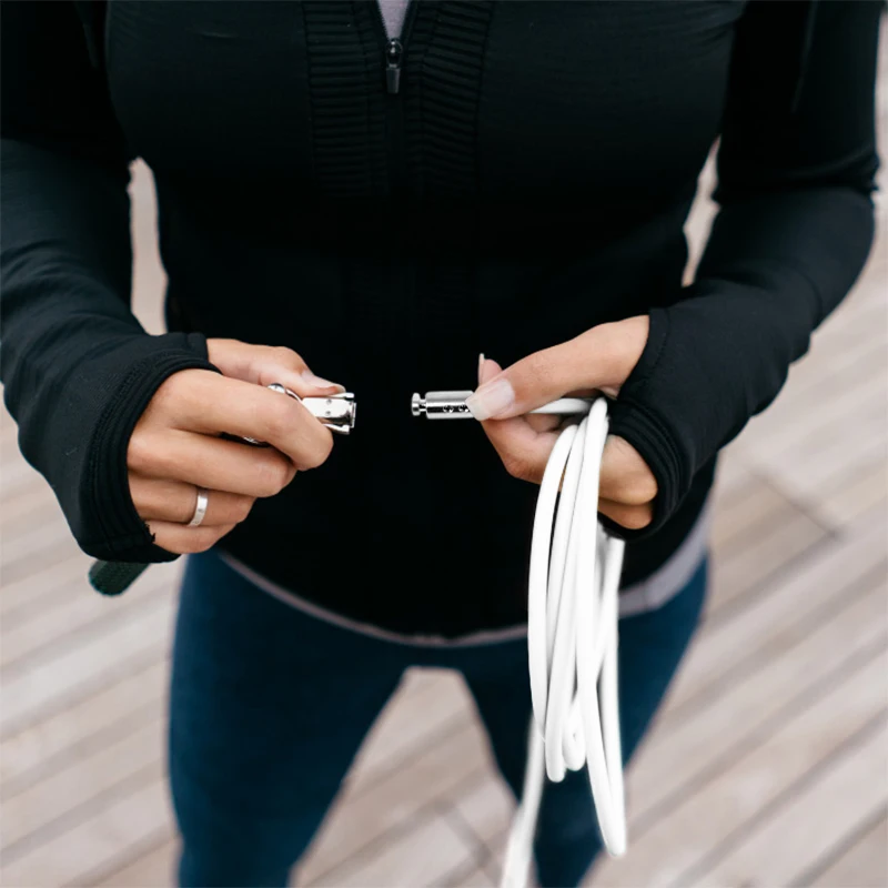  Weighted Jump Rope Set Crossfit Fitness Adjustable Fast-clip Connection Rope Include 3 Ropes and Ex