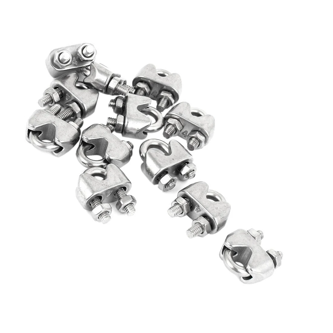 

Hot New 12 Pcs Threaded 6.5mm 1/4" Wire Rope Clip Cable Clamp Fastener