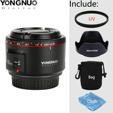 Yongnuo yn50mm f1.8 ii grande abertura lente de foco automático para canon bokeh efeito lente da câmera para canon eos 70d 5d2 5d3 600d 550d