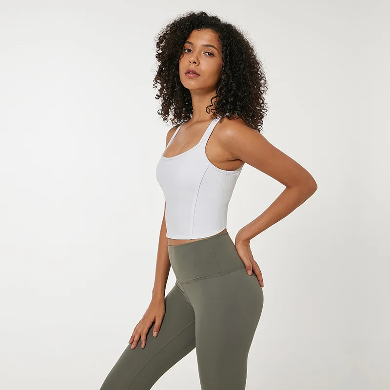 

New sports underwear women's beautiful back shoulder strap yoga clothing European and American net red backless fitness sling ve