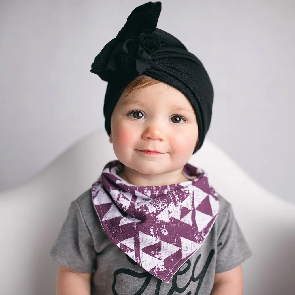 Baby Coton Hat Indian Girl Boys Fashion Hats Cute Solid color Keep Warm Winter baby boy clothes bonnet hiver fille | Детская одежда и