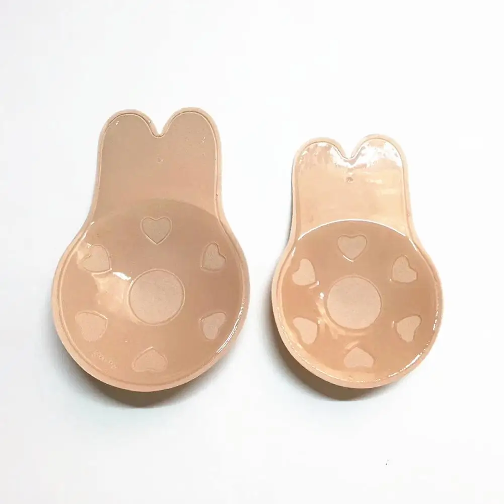 Yfashion Women Cute Cartoon Silicone Adhesive Invisible Front Closure Chest Paste Bra