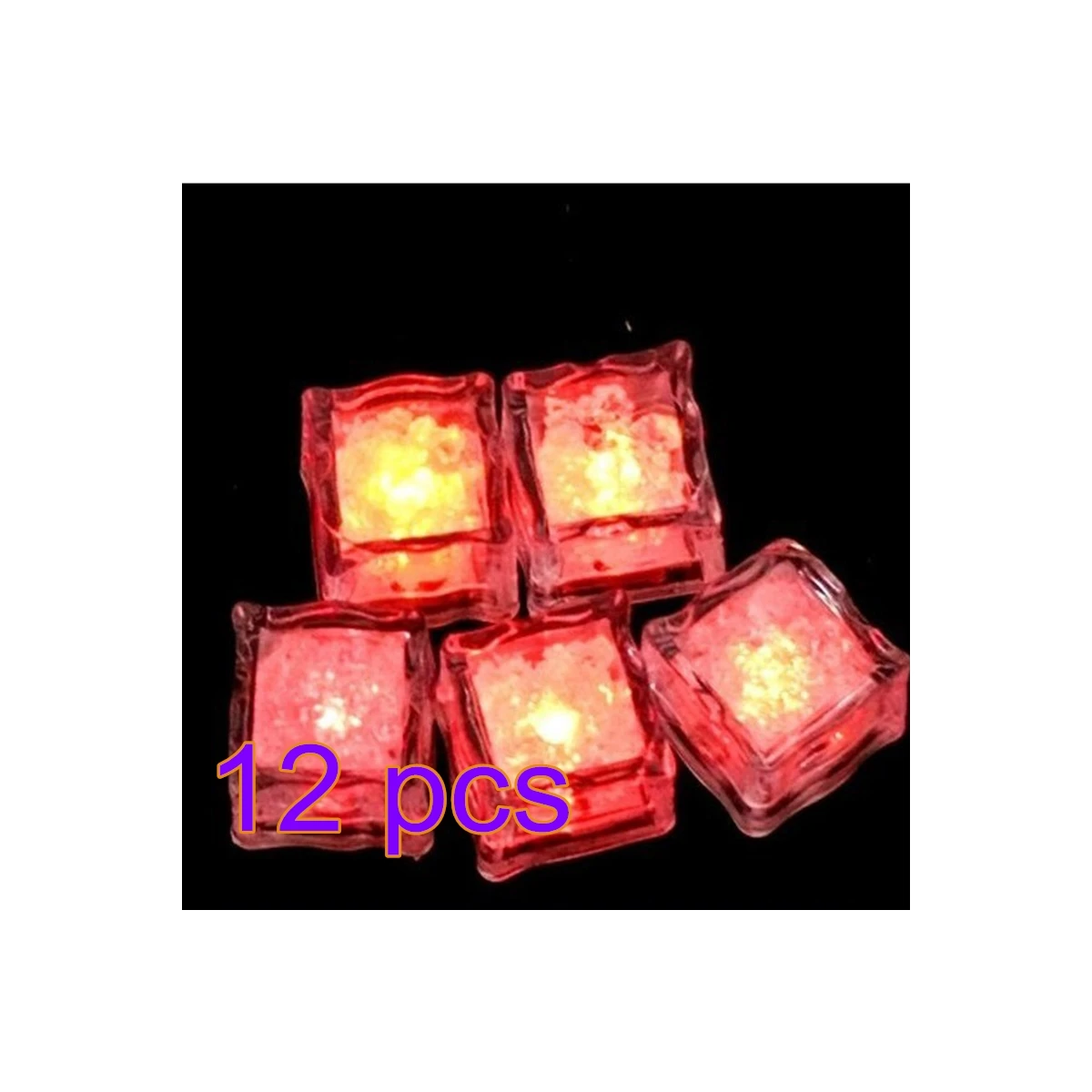 12pcs red 1/12 шт светодиодный кубики льда светящиеся вечерние шар флэш светильник светящиеся неоновые, свадьбы, праздника, Рождества бар декоративный бокал для вина расходные материалы - Цвет: 12pcs red