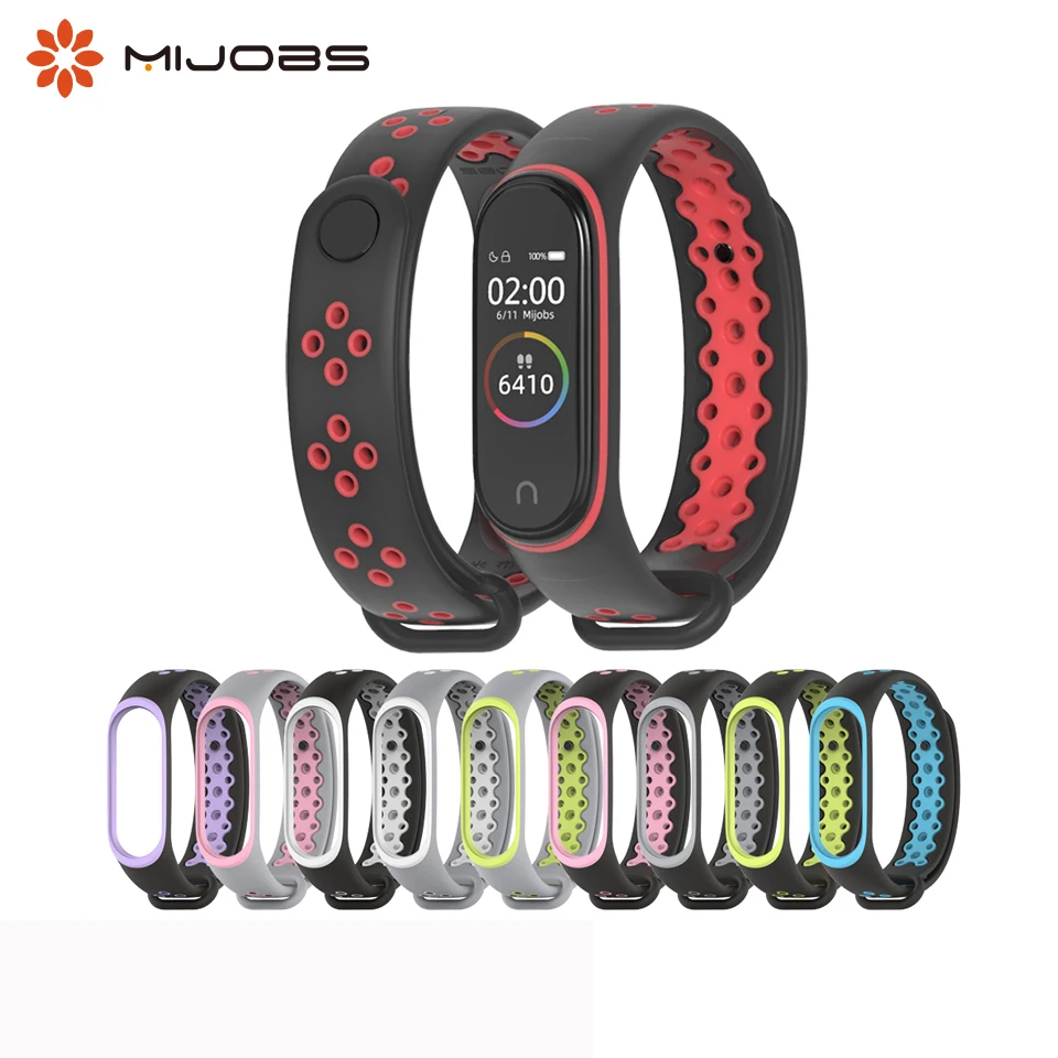 Спортивный силиконовый ремешок для Xiaomi Mi band 4 браслеты mi 3 аксессуары