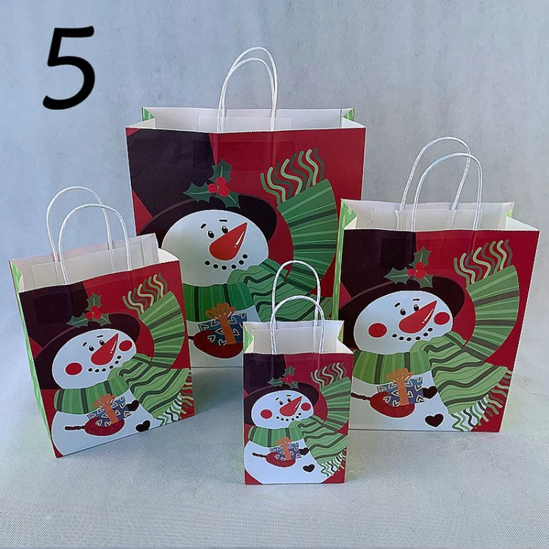 Snowman 50 шт Мультяшные Рождественский подарок сумка с ручками посылка Подарочная коробка для вечерние украшения для праздника вечерние поставка 10 выбор - Цвет: Snowman