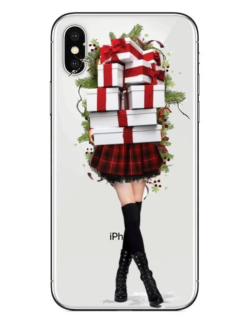 Merry Рождество Новый год мягкий чехол для телефона силиконовый TPU телефон iPhone 6 6s 7 8