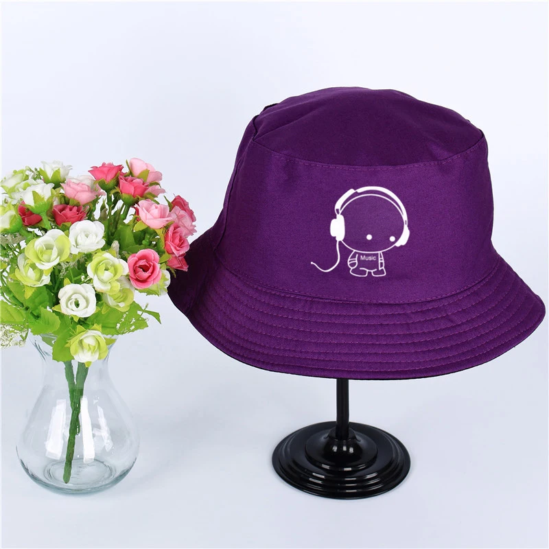 Мультяшная гарнитура Детская шляпа с логотипом Женская Мужская Панама, шляпа-Панама мультяшная гарнитура детский дизайн плоский солнцезащитный козырек рыбалка, рыбак шляпа - Цвет: Фиолетовый