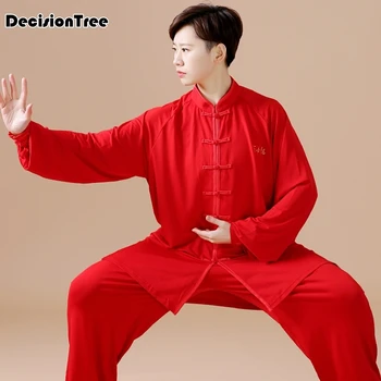 

2019 traditional chinese cloth jiu jitsu wushu kung fu uniform tai chi suit milk silk mandarin collar Chinese style floral print