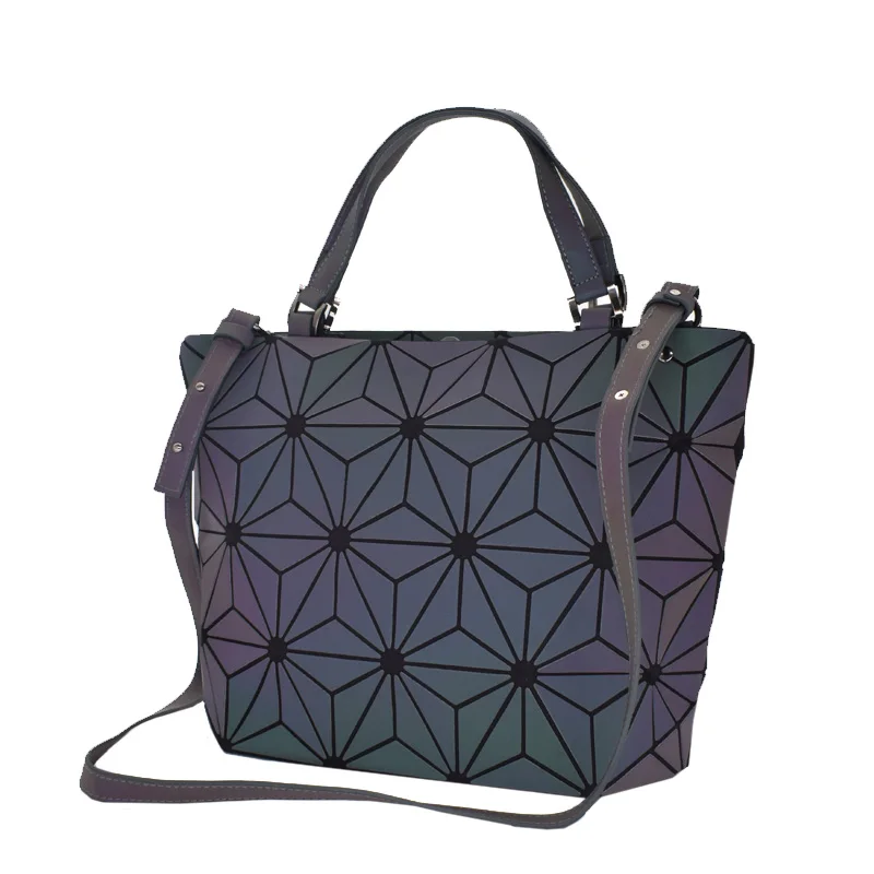 Новые женские сумки набор роскошная сумка на плечо складные сумки Геометрическая Сумка через плечо женский кошелек и кошелек для дам светящиеся 2 шт - Цвет: Luminous B