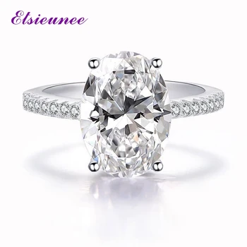 

100% Real 925 Sterling Silver 9ct Oval Simulated Moissanite Diamond Wedding Engagement Ring Fine Jewelry Wholesale Drop Shipping