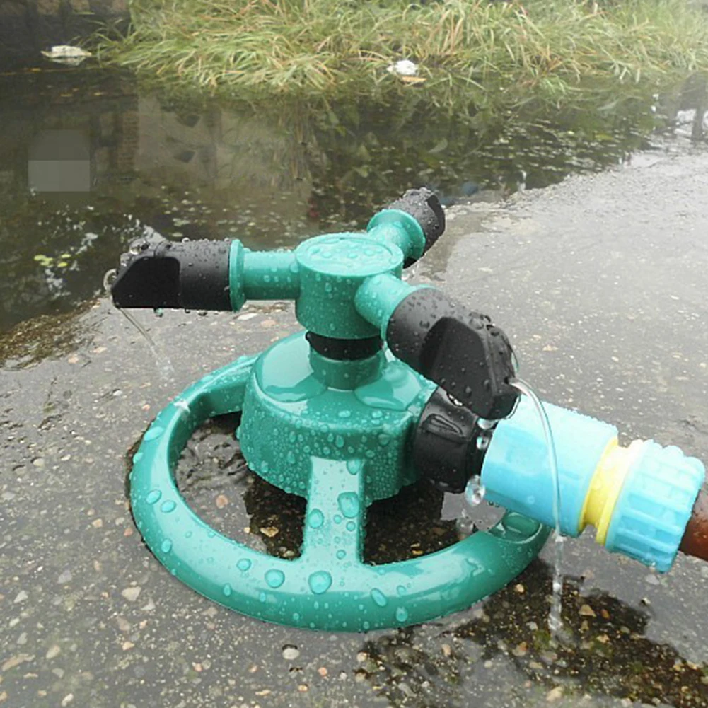 Газон для домашнего использования круглый прочный вращающийся водный садовый разбрызгиватель трубы 3 сопла садовый разбрызгиватель орошение шлангом 360 °