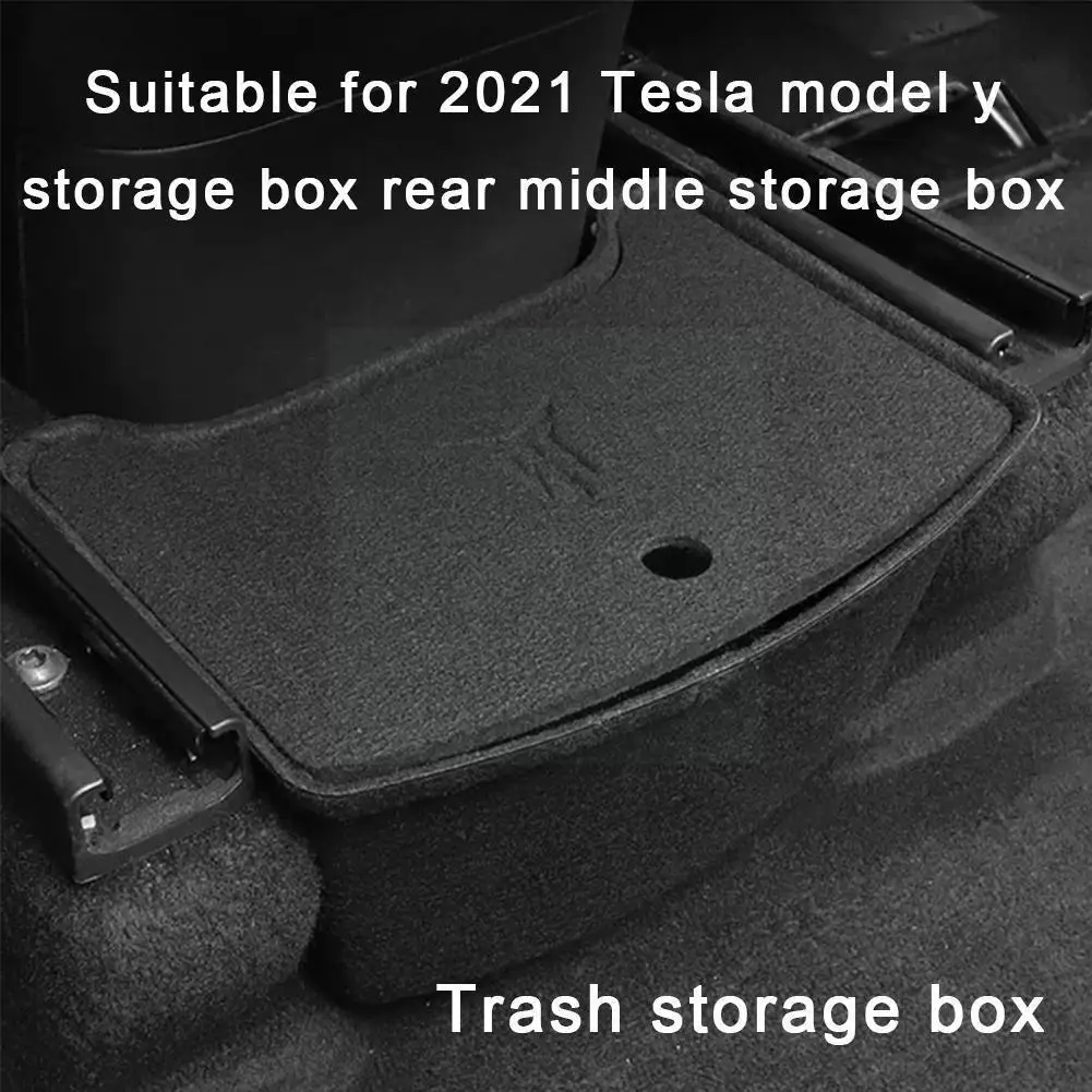 Автомобильный задний Средний ящик для хранения Tesla модели Y 2021 мусора аксессуары