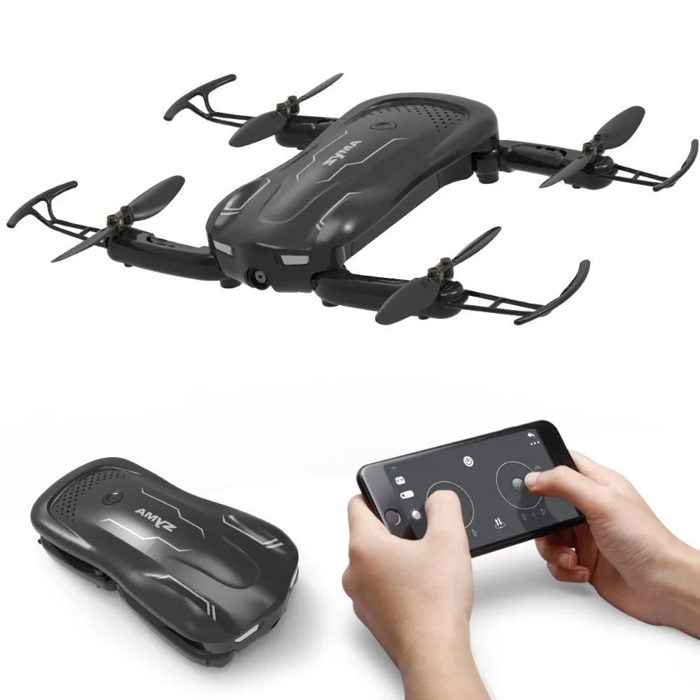 SYMA Z1 складной мини Квадрокоптер с камерой HD 720P в режиме реального времени Трансмиссия вертолет приложение управление Карманный Квадрокоптер