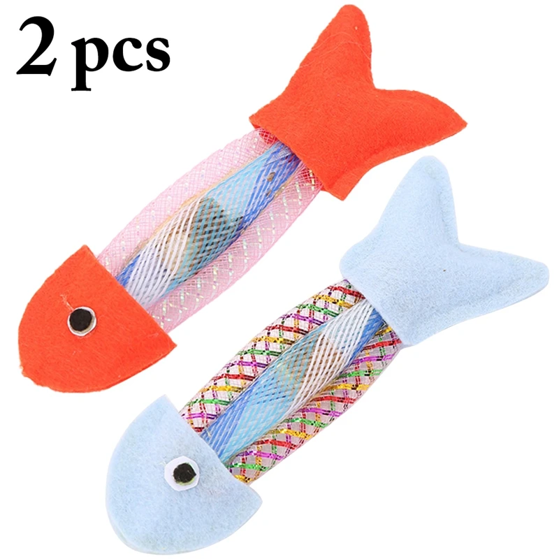 2Pcs Gatto Catnip Giocattolo Bello Non-Tessuto Di Figura Dei Pesci Del Gatto Chew Giocattolo Gatto Giocattolo Interattivo Divertente Gatti Giocattolo 