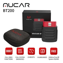 MUCAR – outil de Diagnostic automobile BT200, lecteur de Code OBD2, système complet, Scanner pour toutes les voitures, Compatible Bluetooth, sans fil à vie 