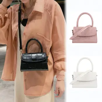 

2019 new hot sale Women Crocodile Texture Solid Color Square Shoulder Bag Handbag Crossbody Pouch