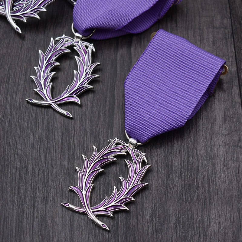 Франция пальмовый лист фиолетовый рыцарь медаль высокая честь значок для образования культуры Брошь булавка коллекция одежда аксессуары