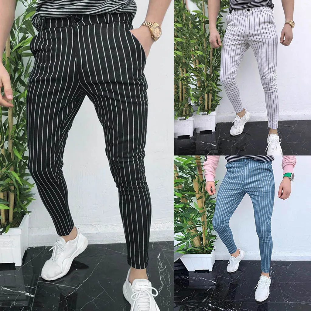 Fashion Plus Size Men Casual Slim Fit Skinny Business Formal Suit Dress Pants Slacks Trousers New