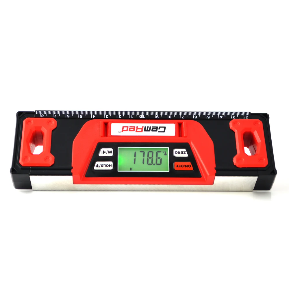 

Digital Level 360° LED Display with Backlight Lever Ruler Four Function Buttons Dustproof Waterproof Range finder