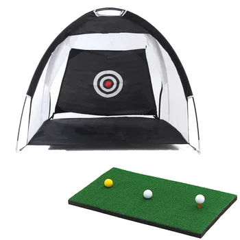 

1M/3M Foldable Golf Net Hitting Cage Practice Net Trainer With Training Mat and Golf Ball for Indoor/Outdoor Training Aids
