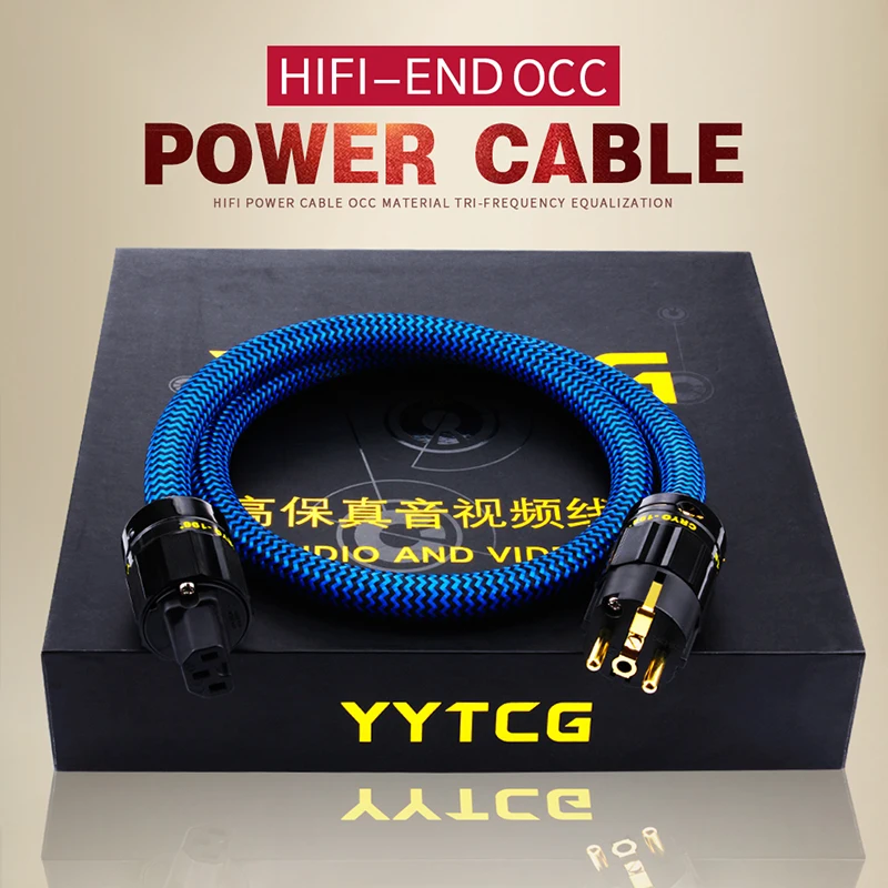 YYTCG кабель питания Hi Fi end 6N OCC шнур с фотоэлементом Кабели VGA 