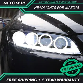 

Car styling LED HID Rio LED headlights Head Lamp case for Mazda6 Mazda 6 M6 headlight 2003-2013 Bi-Xenon Lens low beam