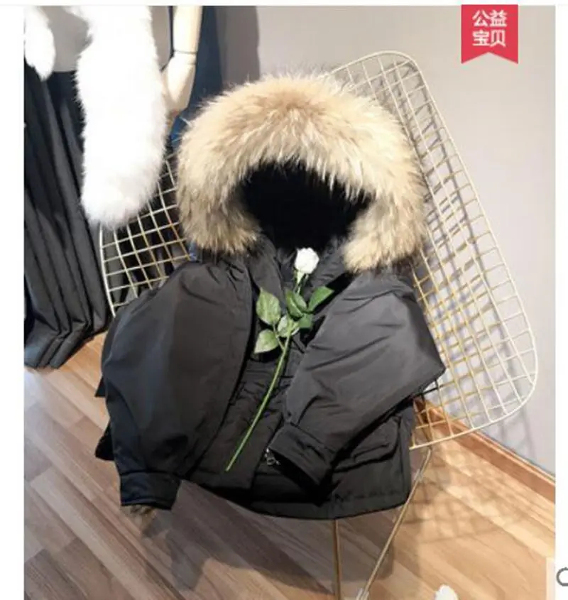 Корейская одежда зимняя куртка Женское пальто из натурального меха Меховой воротник Свободная короткая парка белая куртка-пуховик на утином пуху - Цвет: 3