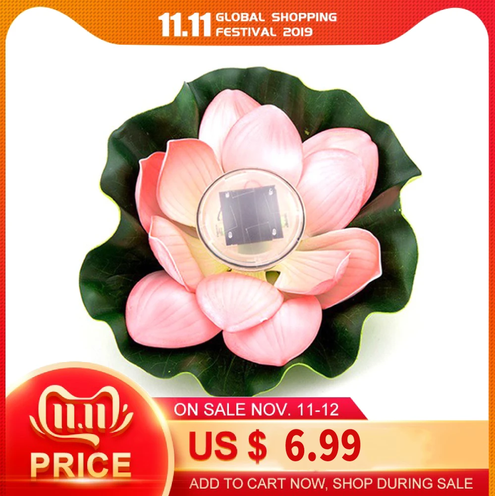 

Environmental Protection Waterproof Closed Ring Waterproof Pond Water Drift Lamp Solar Lotus Lamp Wish Lotus Leaf Lamp