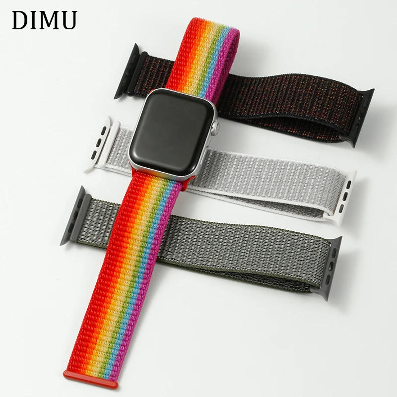 DIMU ремешок для наручных часов Apple Watch Series 5/4/3/2 38 мм 42 мм нейлон из мягкой дышащей ткани сменный ремешок для наручных часов iWatch, версия спортивный ремешок для часов 42 мм 44 мм