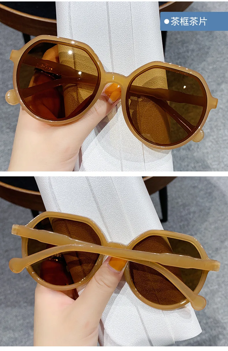 designer sunglasses for women 2021 New Fashion Style All-match Trend Sunglasses Personalized Round Frame Sunglasses Trend Candy Color Big Frame Sunglasses square sunglasses women