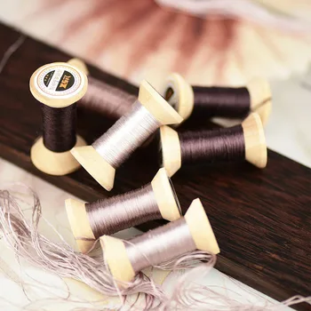 

Handmade embroidery thread / silk hand embroidery / embroidery thread / wrapped silk silk thread / chestnut brown