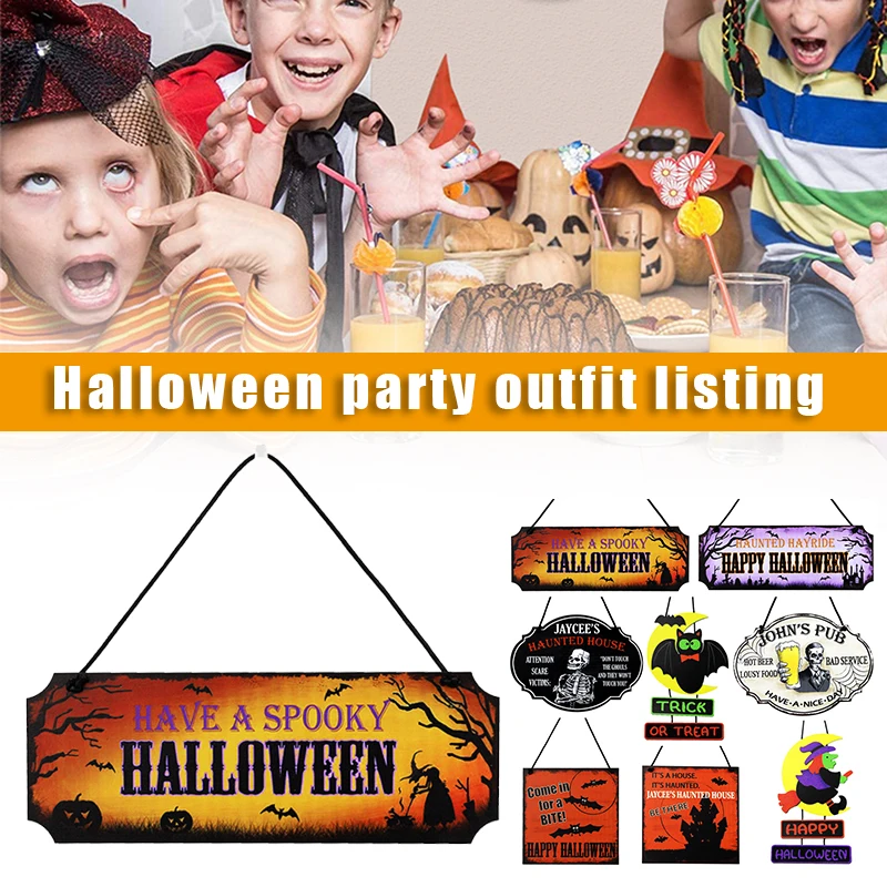 Недавно Хэллоуин деревянный подвесной орнамент деревенский дверной знак