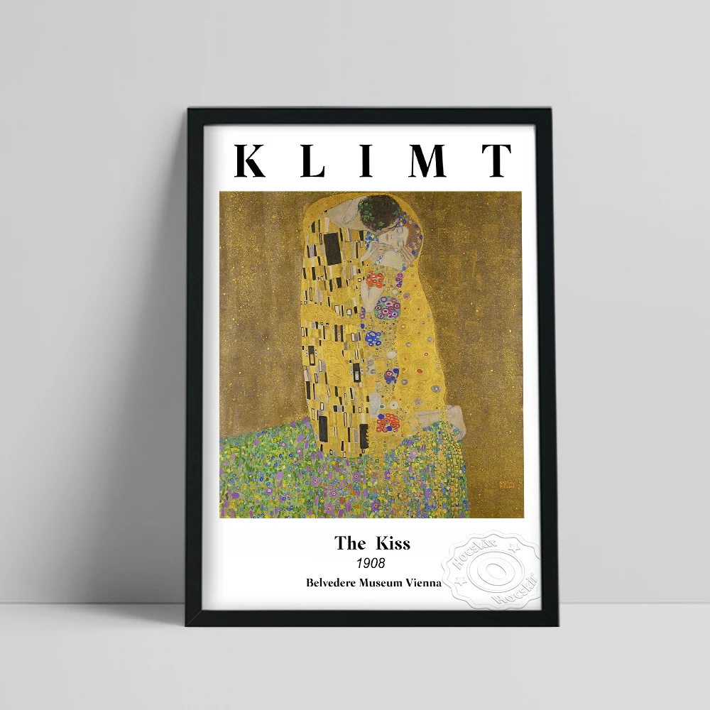 Poster Del Museo Della Mostra Di Gustav Klimt Austriaco, Pittura Murale Di Klimt The Kiss, Arte Romantica Romantica Della Parete, Arte Classica Murale