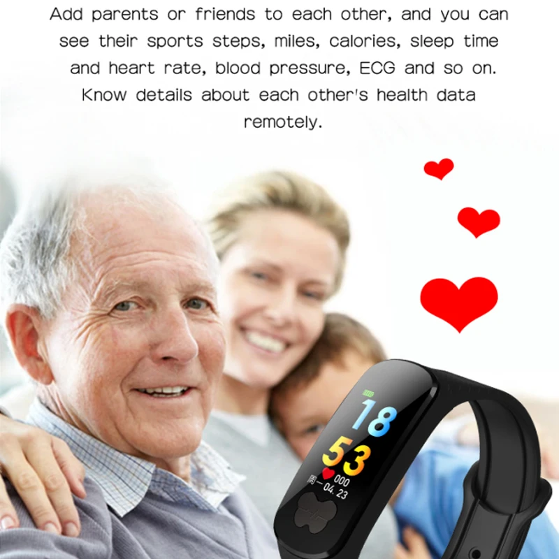 

2019 Smart Bracelet Band With Heart rate Monitor ECG Blood Pressure IP67 Fitness Tracker Smart Watch For Android IOS