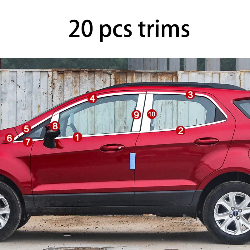 Нержавеющая сталь окна автомобиля планки для ford ecosport 2013 2nd generation
