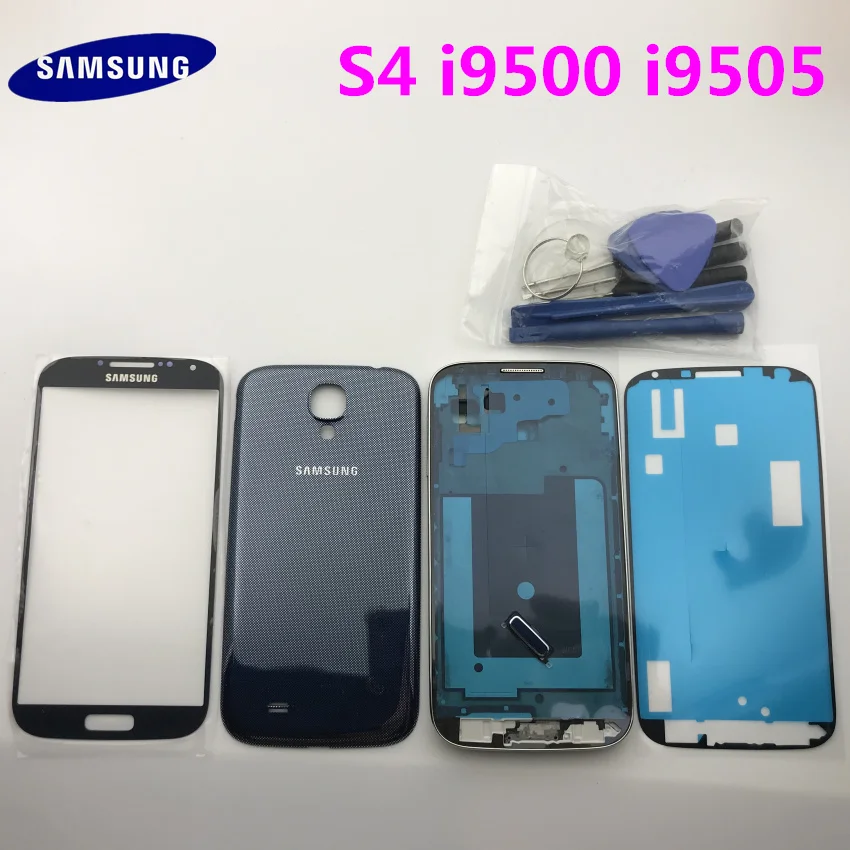 Полный комплект корпуса для Samsung Galaxy S4 i9500 i9505 передняя рамка + средняя задняя