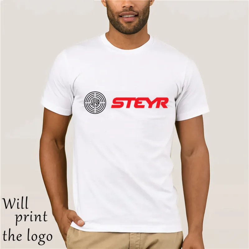 Хлопковая футболка Мужская мода топы Футболка Мода Steyr с логотипом короткий
