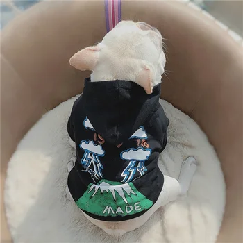 

New Design Dog Clothes for Small Medium Dogs Hand Painted Dog Hoodie French Bulldog Coat Pug Costume for Autumn Winter A144