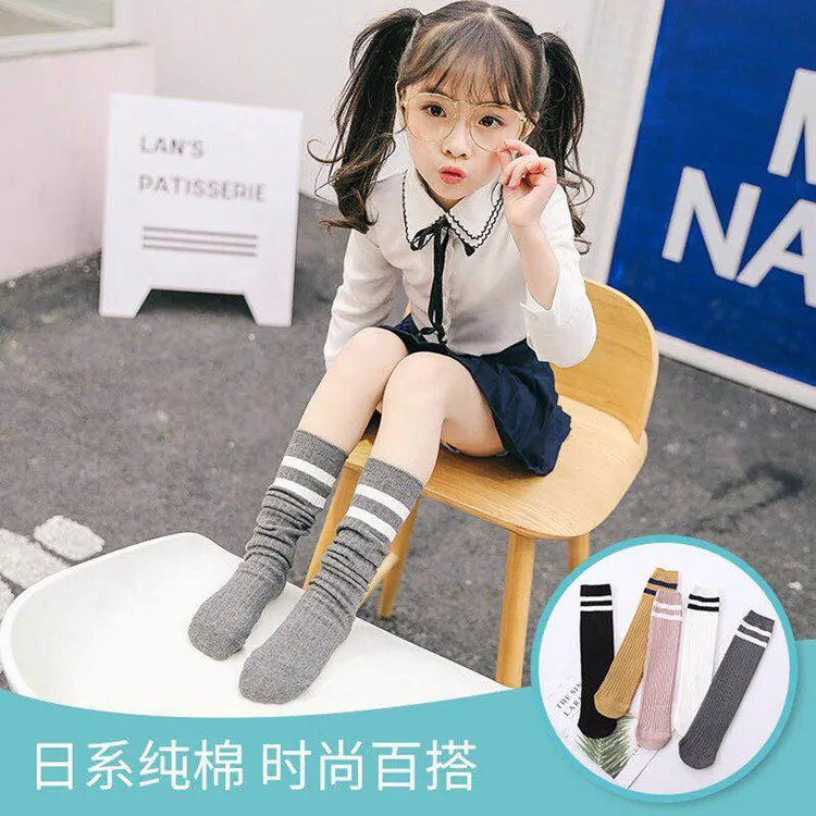 

2018 New Style Autumn And Winter Children Tube Socks Baby Parallel Bars Korean-style Students' Socks Girls Pure Cotton Sports Th