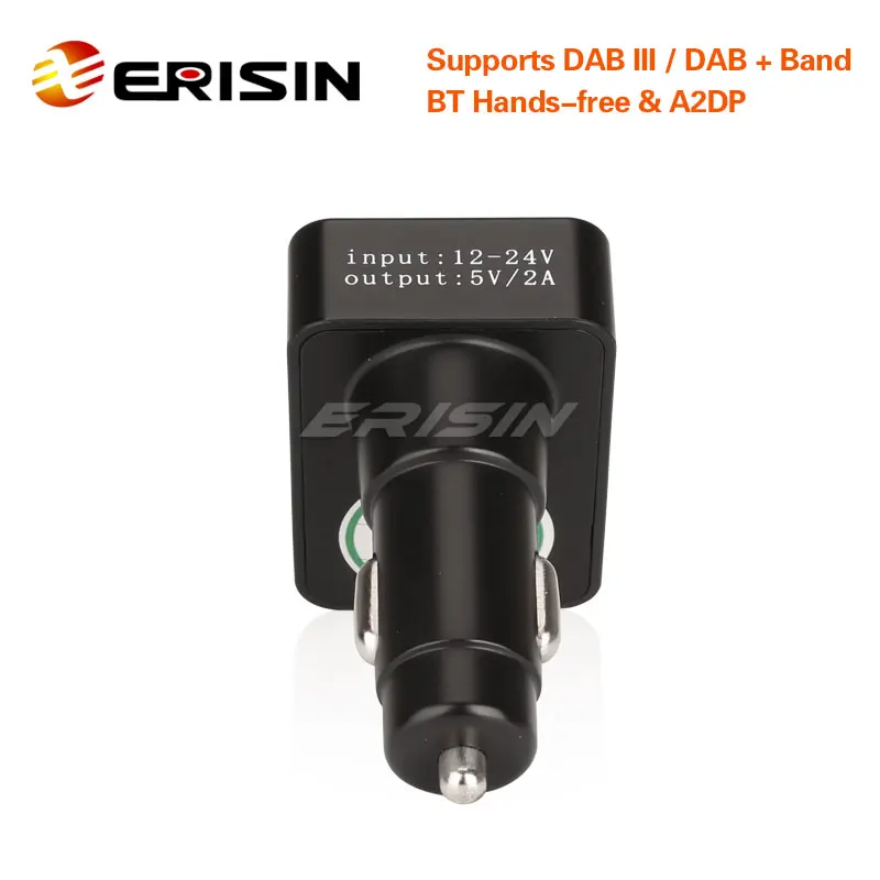 Erisin ES367 автомобильное радио стерео DAB+ цифровой приемник Bluetooth USB зарядное устройство дуплексный MP3 A2DP RDS