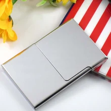 Креативная Визитная Карточка Чехол из нержавеющей стали стальная ручка металлическая коробка крышка Кредитная мужская визитница