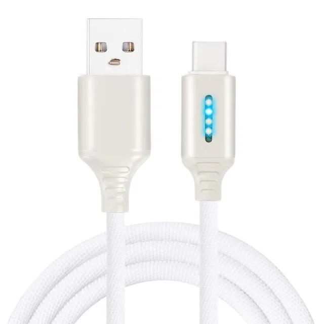 Smart Power Off Charging Cable For iPhone 11Pro Samsung S8 Auto Power-off Protection Cord With LED Micro USB Type C Charge Cable Fast charge 18w Chargers