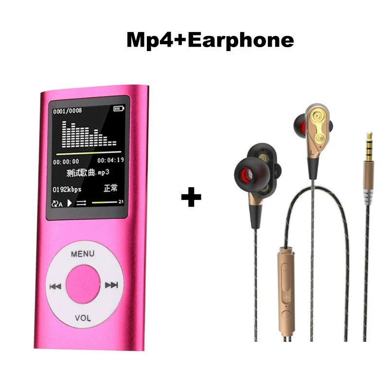 red MP4 earphone MP4 плеер MP3 цифровой светодиодный видео 1," lcd MP3 MP4 музыкальный видео медиаплеер FM радио музыка домашняя фото спортивный инструмент - Цвет: red MP4 earphone