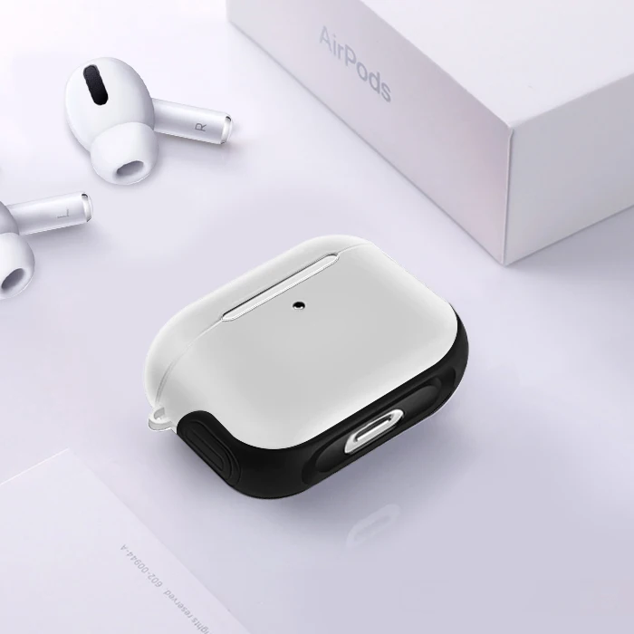 Keajor чехол для Airpods Pro Чехол для наушников беспроводной защитный жесткий чехол для Air Pods Pro Чехол Силиконовый+ PC Bluetooth наушники - Цвет: Белый