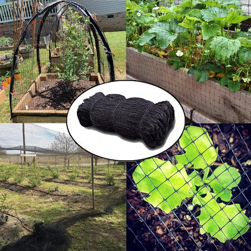 Нейлоновая сетка для защиты от птиц, черная, 50 дюймов X 50 дюймов, защитная сетка для выращивания овощей и фруктов, 2,4X2,4 дюймов, 1 шт