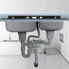 Поставка от производителя 304 Нержавеющая сталь двойной кухонный раковина канализация трубы умывальник s-образная дезодорирующая канализационная труба дренаж