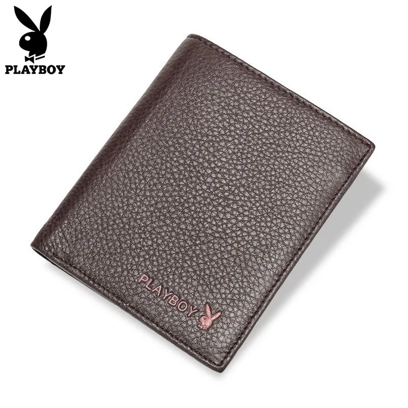 

Shoppe Genuine Product PLAYBOY MEN'S Wallet Genuine Leather Wallet Soft Surface Cowhide Wallet Two Fold Europe And America